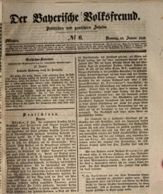 Der bayerische Volksfreund Dienstag 10. Januar 1843