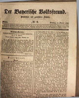 Der bayerische Volksfreund Sonntag 15. Januar 1843