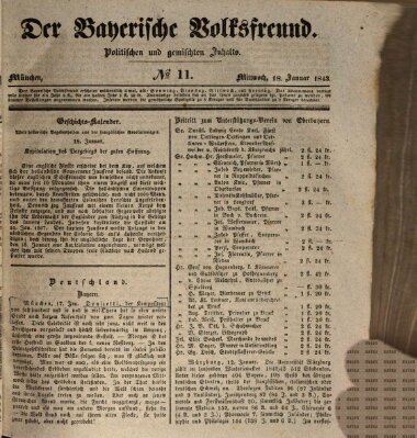 Der bayerische Volksfreund Mittwoch 18. Januar 1843