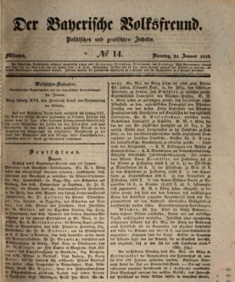 Der bayerische Volksfreund Dienstag 24. Januar 1843