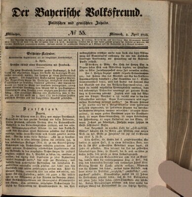 Der bayerische Volksfreund Mittwoch 5. April 1843