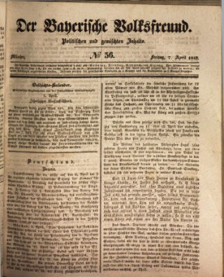 Der bayerische Volksfreund Freitag 7. April 1843