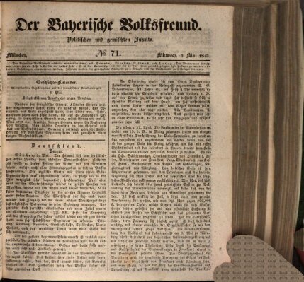 Der bayerische Volksfreund Mittwoch 3. Mai 1843