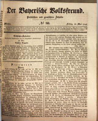 Der bayerische Volksfreund Freitag 19. Mai 1843