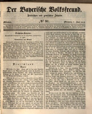 Der bayerische Volksfreund Mittwoch 7. Juni 1843