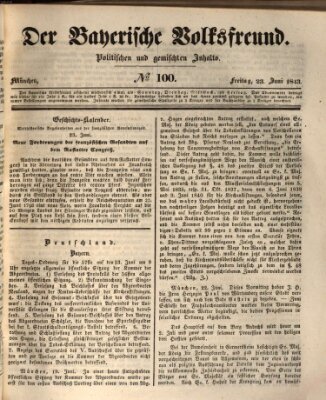 Der bayerische Volksfreund Freitag 23. Juni 1843