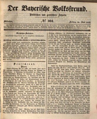 Der bayerische Volksfreund Freitag 30. Juni 1843