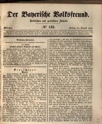 Der bayerische Volksfreund Freitag 18. August 1843