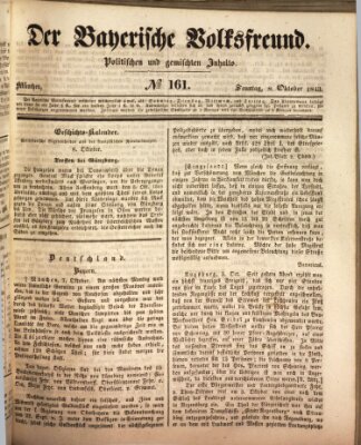 Der bayerische Volksfreund Sonntag 8. Oktober 1843