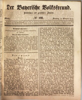 Der bayerische Volksfreund Dienstag 17. Oktober 1843