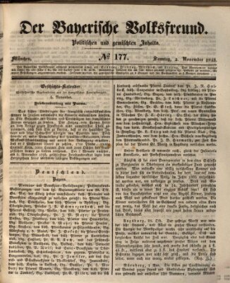 Der bayerische Volksfreund Sonntag 5. November 1843