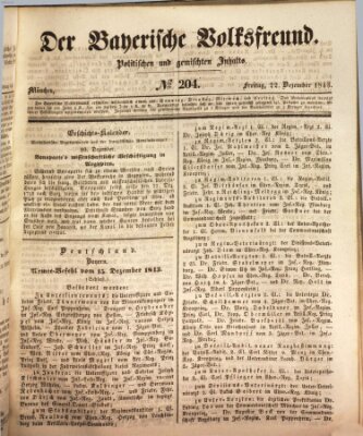 Der bayerische Volksfreund Freitag 22. Dezember 1843