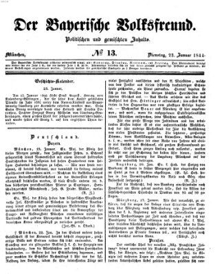 Der bayerische Volksfreund Dienstag 23. Januar 1844