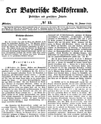 Der bayerische Volksfreund Freitag 26. Januar 1844