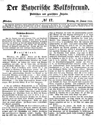 Der bayerische Volksfreund Dienstag 30. Januar 1844