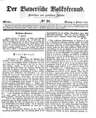 Der bayerische Volksfreund Dienstag 6. Februar 1844