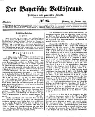 Der bayerische Volksfreund Dienstag 13. Februar 1844