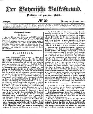 Der bayerische Volksfreund Dienstag 20. Februar 1844