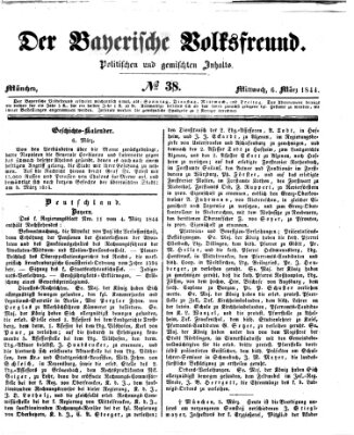 Der bayerische Volksfreund Mittwoch 6. März 1844