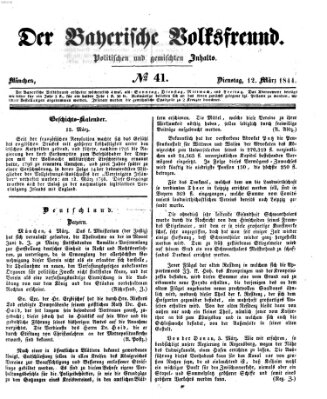 Der bayerische Volksfreund Dienstag 12. März 1844