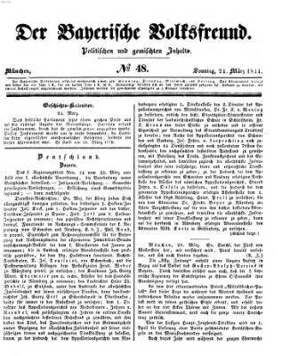 Der bayerische Volksfreund Sonntag 24. März 1844