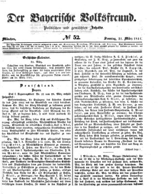 Der bayerische Volksfreund Sonntag 31. März 1844