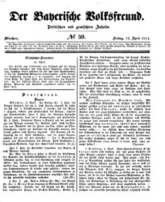 Der bayerische Volksfreund Freitag 12. April 1844