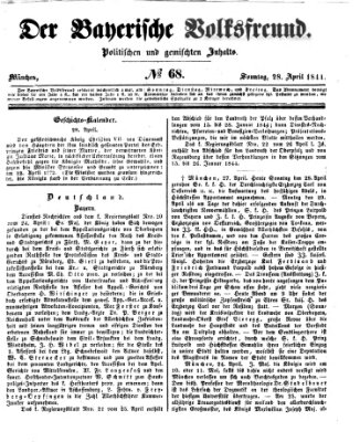 Der bayerische Volksfreund Sonntag 28. April 1844