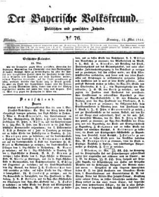 Der bayerische Volksfreund Sonntag 12. Mai 1844