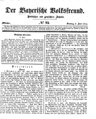 Der bayerische Volksfreund Sonntag 9. Juni 1844