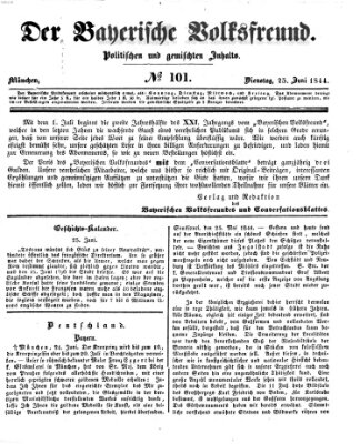 Der bayerische Volksfreund Dienstag 25. Juni 1844