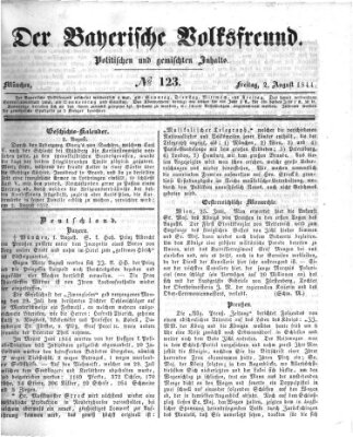 Der bayerische Volksfreund Freitag 2. August 1844