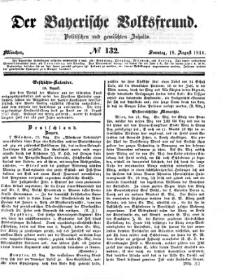 Der bayerische Volksfreund Sonntag 18. August 1844