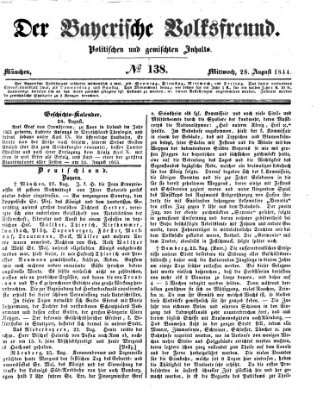 Der bayerische Volksfreund Mittwoch 28. August 1844