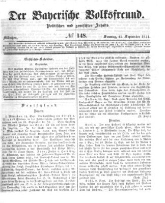 Der bayerische Volksfreund Sonntag 15. September 1844