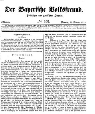 Der bayerische Volksfreund Dienstag 15. Oktober 1844