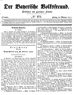 Der bayerische Volksfreund Freitag 25. Oktober 1844