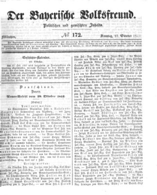 Der bayerische Volksfreund Sonntag 27. Oktober 1844