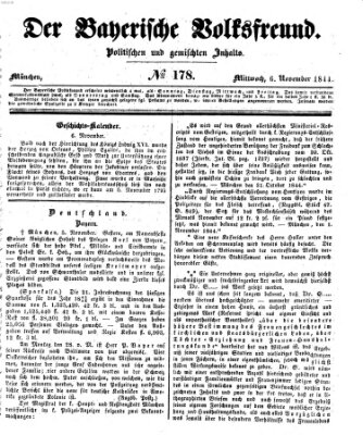 Der bayerische Volksfreund Mittwoch 6. November 1844