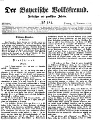Der bayerische Volksfreund Sonntag 17. November 1844