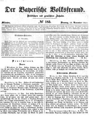 Der bayerische Volksfreund Dienstag 19. November 1844
