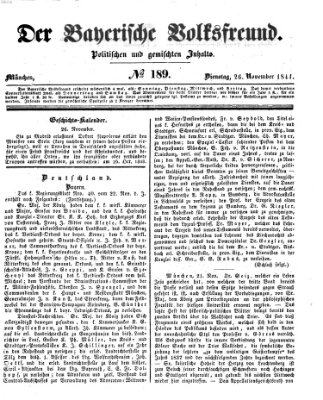 Der bayerische Volksfreund Dienstag 26. November 1844