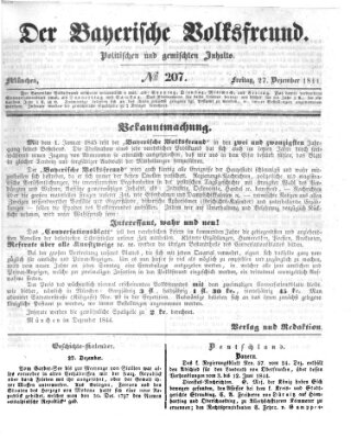 Der bayerische Volksfreund Freitag 27. Dezember 1844