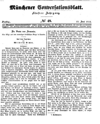 Der bayerische Volksfreund Samstag 15. Juni 1844