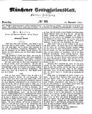 Der bayerische Volksfreund Donnerstag 21. November 1844