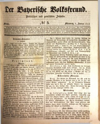 Der bayerische Volksfreund Mittwoch 8. Januar 1845