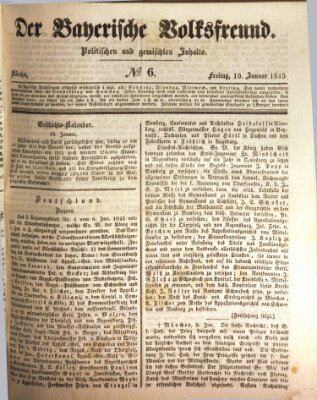 Der bayerische Volksfreund Freitag 10. Januar 1845