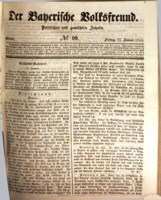 Der bayerische Volksfreund Freitag 17. Januar 1845