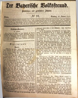 Der bayerische Volksfreund Sonntag 19. Januar 1845