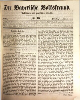 Der bayerische Volksfreund Dienstag 28. Januar 1845